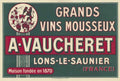 Vauchere Wine Lions Vintage Retro Advert Poster