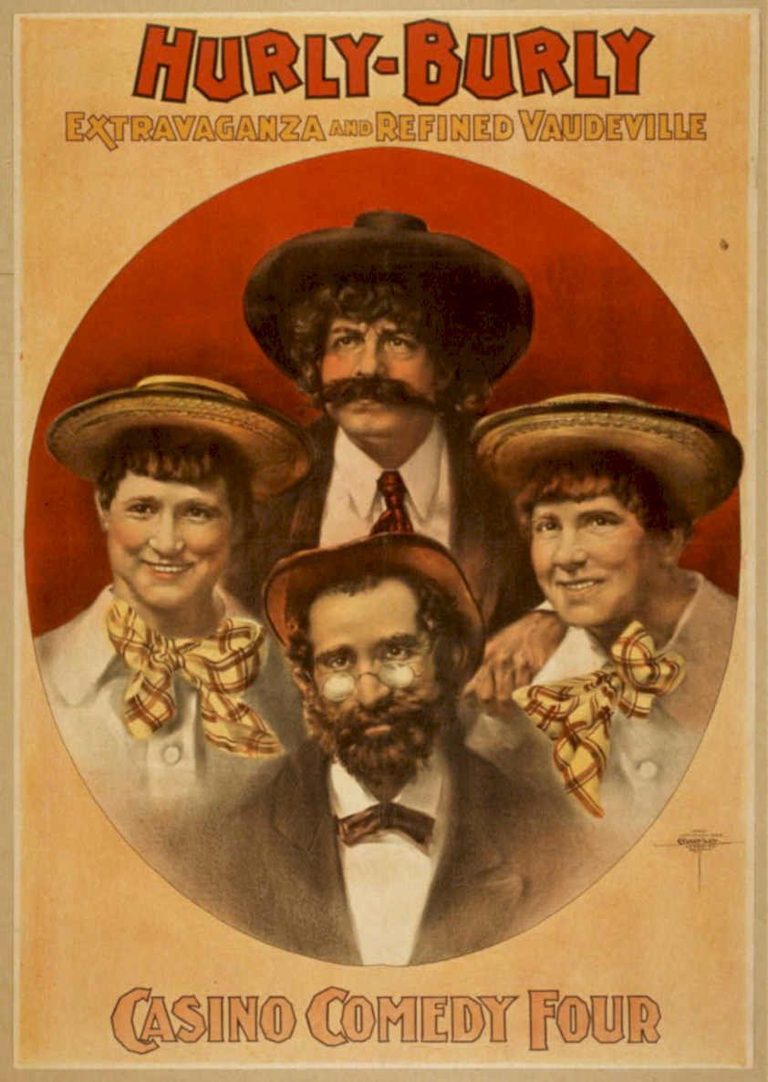 Vaudeville Comedy Four Vintage Retro Advert Poster A4 Photo Print