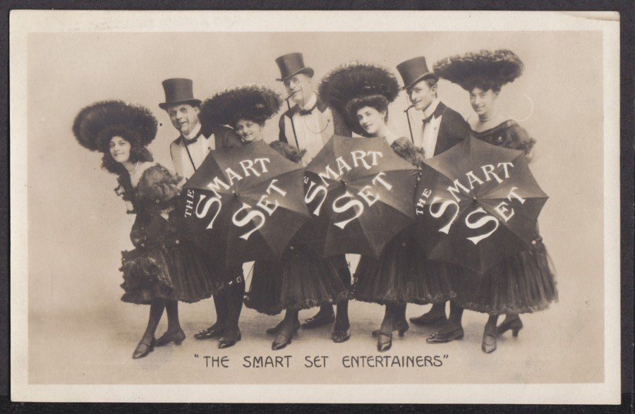 Vaudeville The Smart Set Ww1 Troop Entertainers Name On Umbrellas Vintage A4 Photo Print