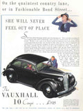 Vauxhall 10 Coupe 1 1930s Vintage Retro Advert Poster