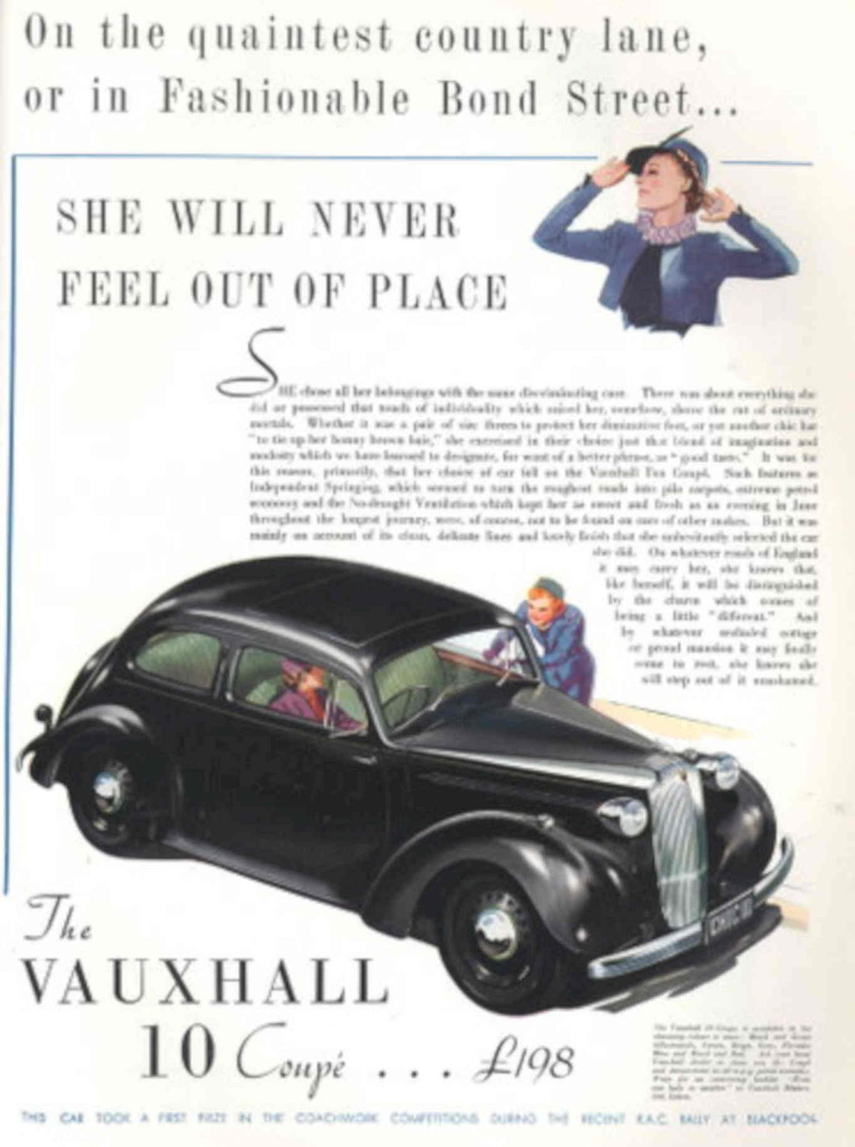 Vauxhall 10 Coupe 1 1930s Vintage Retro Advert Poster
