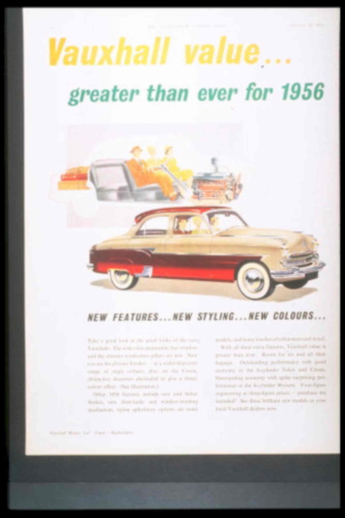 Vauxhall Car 1956 1950s Vintage Retro Advert Poster