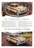 Vauxhall Car Roadside 1950s Vintage Retro Advert Poster