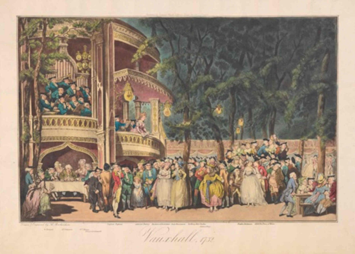 Vauxhall Pavilion Garden GB Cartoon Vintage Retro Advert Poster
