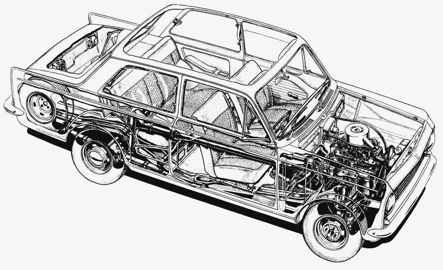 Vauxhall Viva 1963 cutaway A4 Photo Print