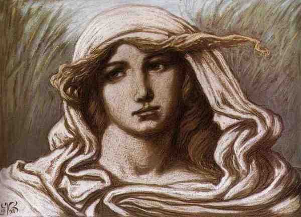 Vedder Elihu Head Of A Young Woman 1900 A4 Photo Print