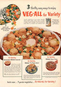 Veg All Vegetables 1950s Vintage Retro Advert Poster