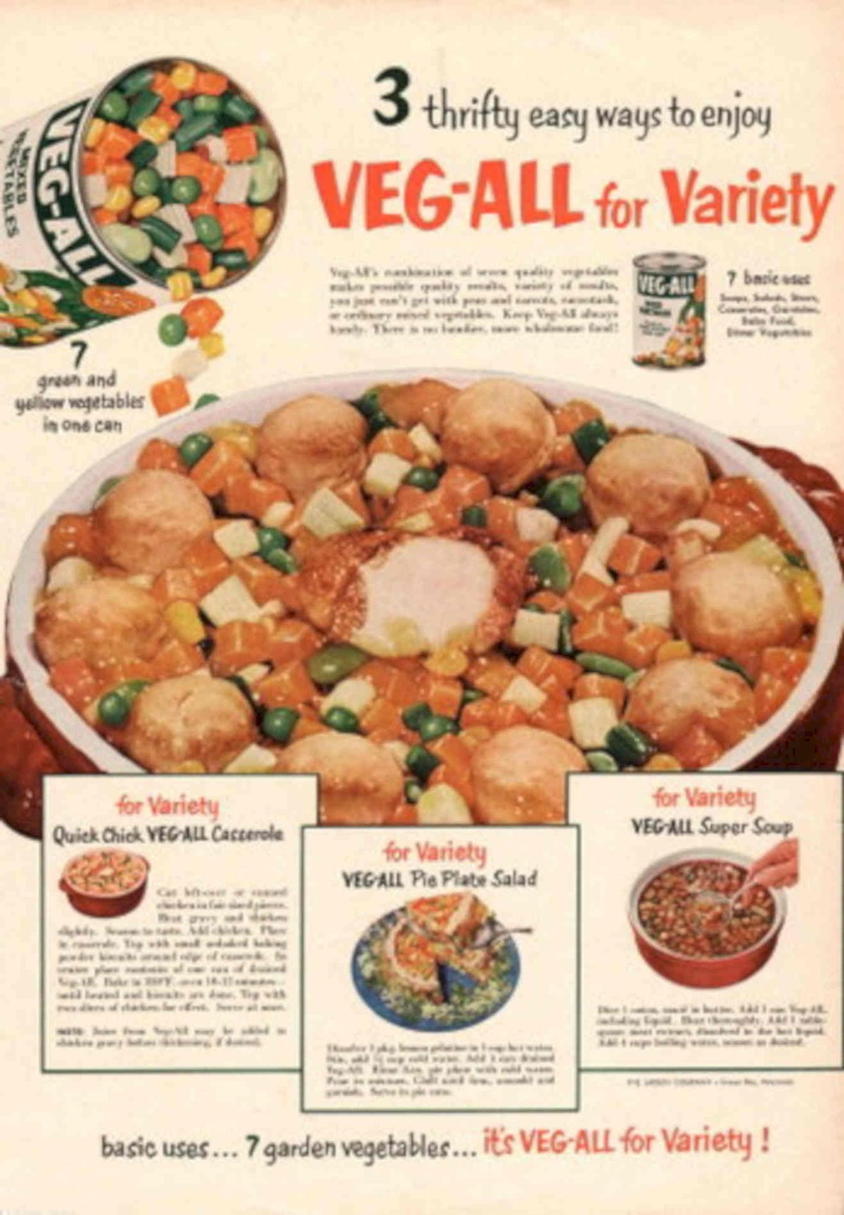 Veg All Vegetables 1950s Vintage Retro Advert Poster