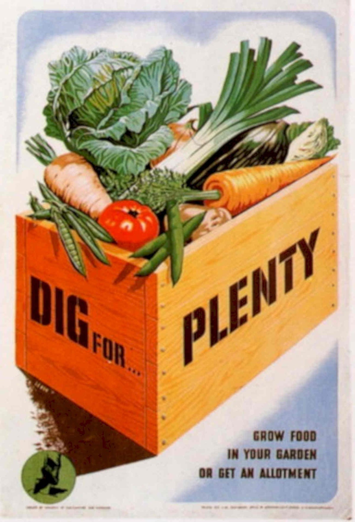 Vegetable Crate Plenty 1940s Vintage Retro Advert Poster