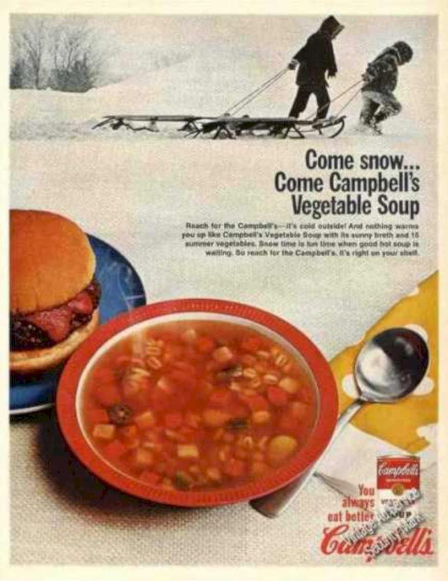 Vegetable Soup Winter Vintage Retro Advert Ads A4 Photo Print