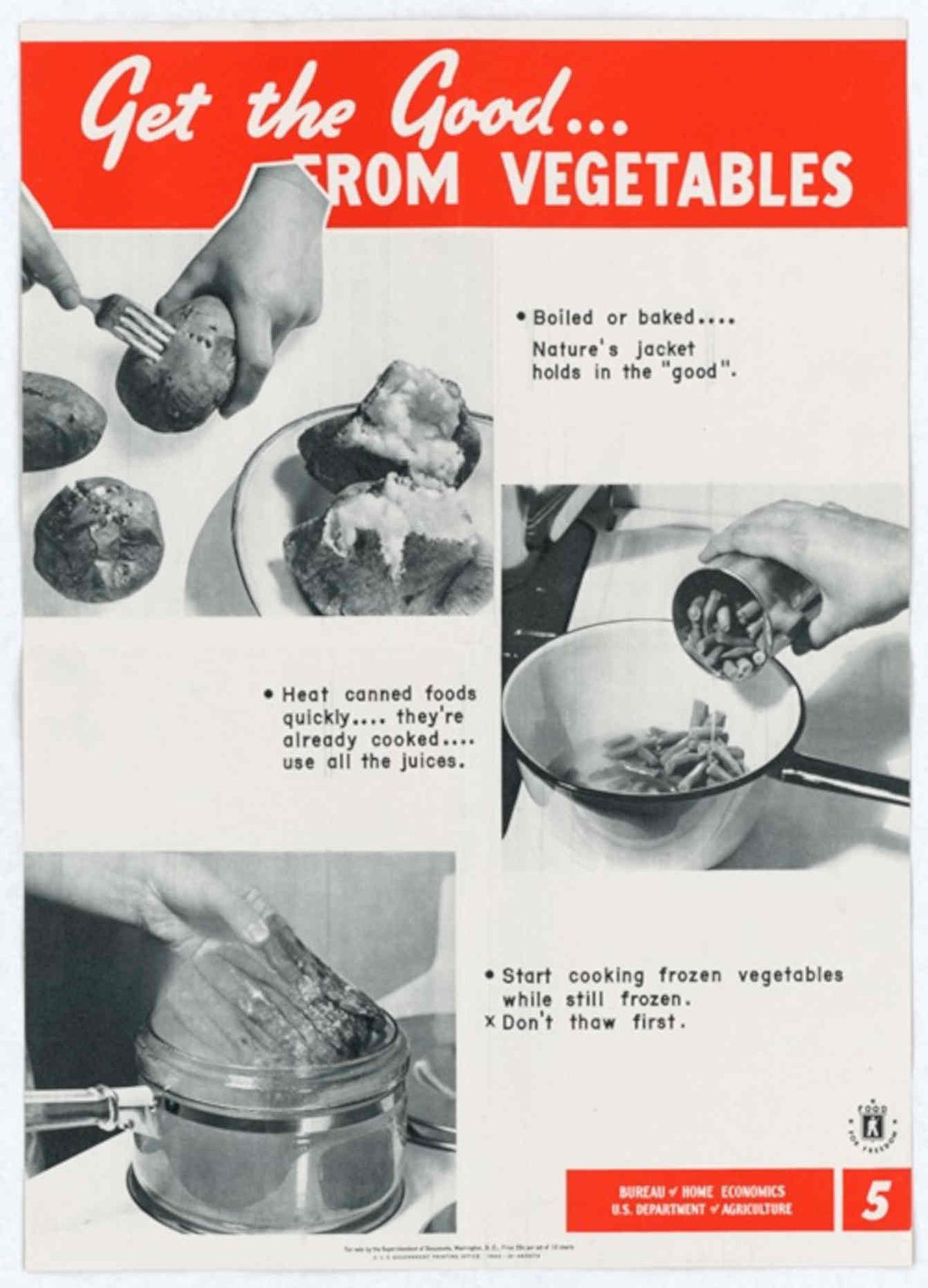 Vegetables Cooking Tips American World War II Advert Poster