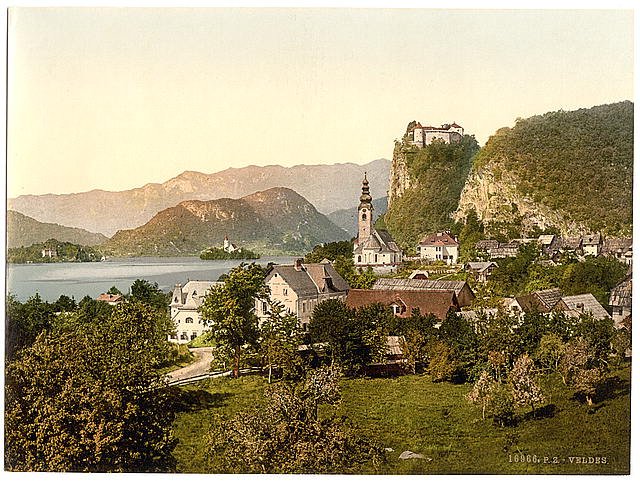 Veldes general view Carniola Vintage A4 Photo Print