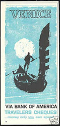 Venice Gondola Moon Vintage Retro Advert Ads A4 Photo Print