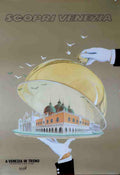 Venice Gondola Silver Vintage Retro Advert Ads A4 Photo Print
