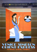Venice To Simplon Lady In Blue Fix Masseau Orient Expess A4 Photo Print