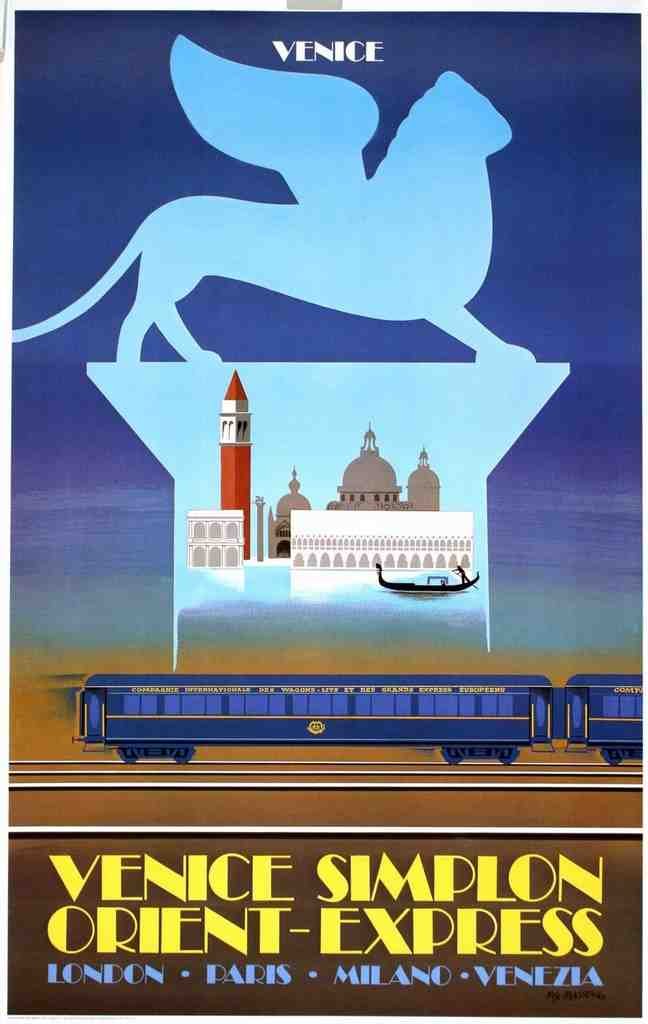 Venice To Simplon Venice Fix Masseau Orient Express Vintage Advert A4 Photo Print