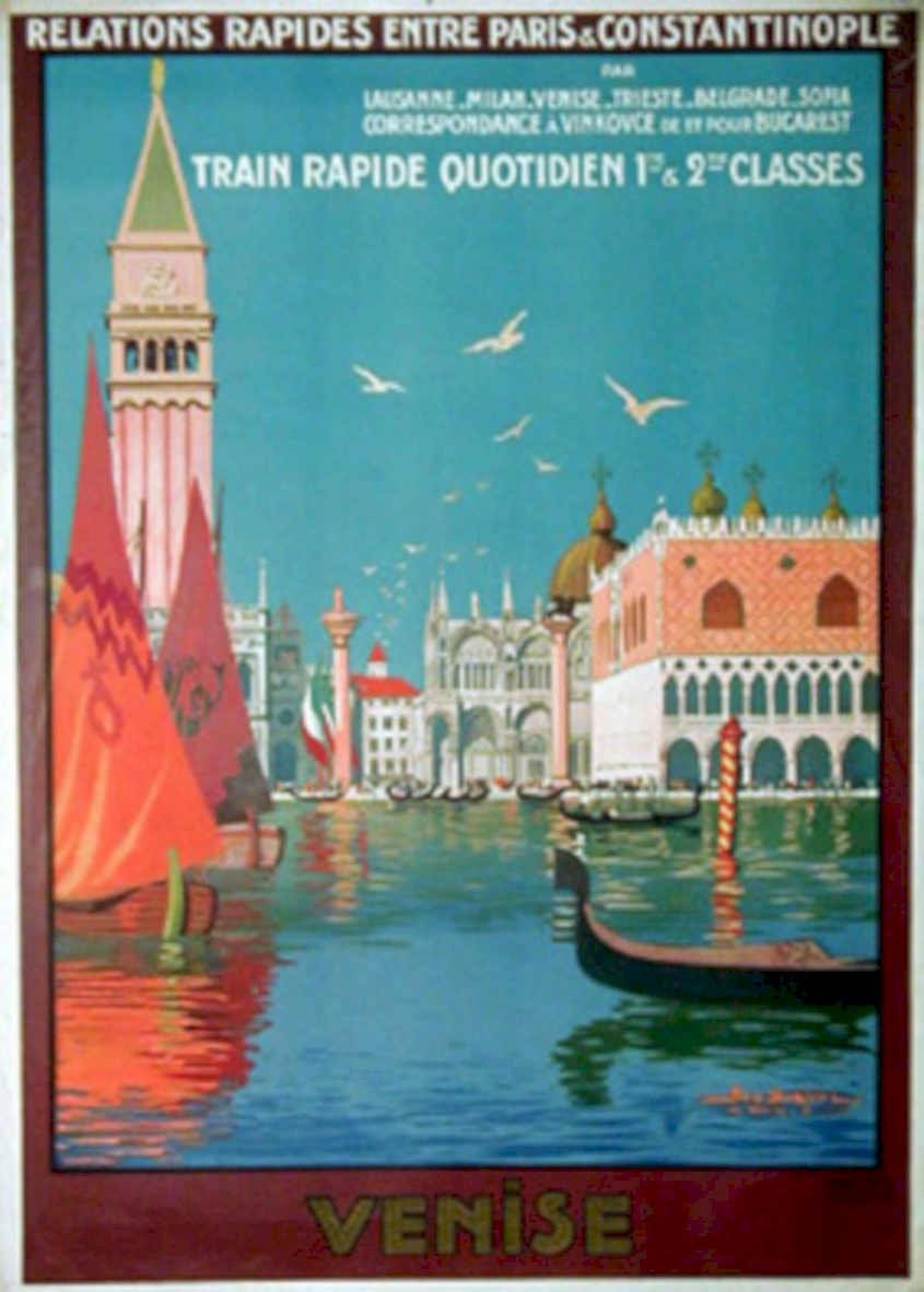 Venise Vintage Retro Advert Poster A4 Photo Print