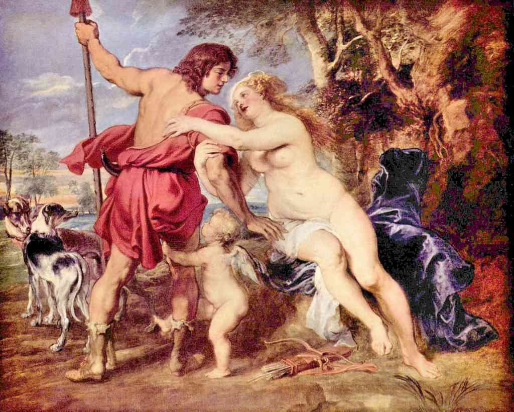 Venus And Adonis Rubens A4 Photo Print