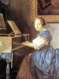 Vermeer Lady Seated At A Virginal Detail1 A4 Photo Print
