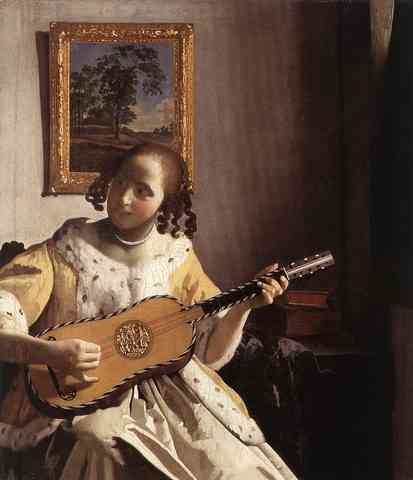 Vermeer The Guitar Player A4 Photo Print
