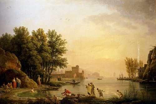 Vernet Claude Joseph Landscape With Bathers A4 Photo Print