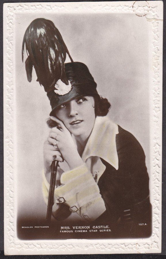 Vernon Castle Ostrich Feathers In Hat Vintage A4 Photo Print