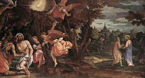 Veronese Baptism and Temptation of Ch A4 Photo Print