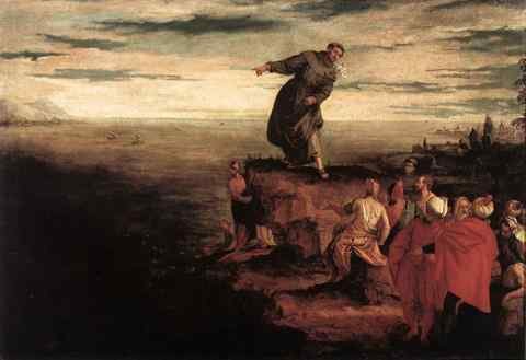 Veronese St Anthony Preaching to the Fish A4 Photo Print