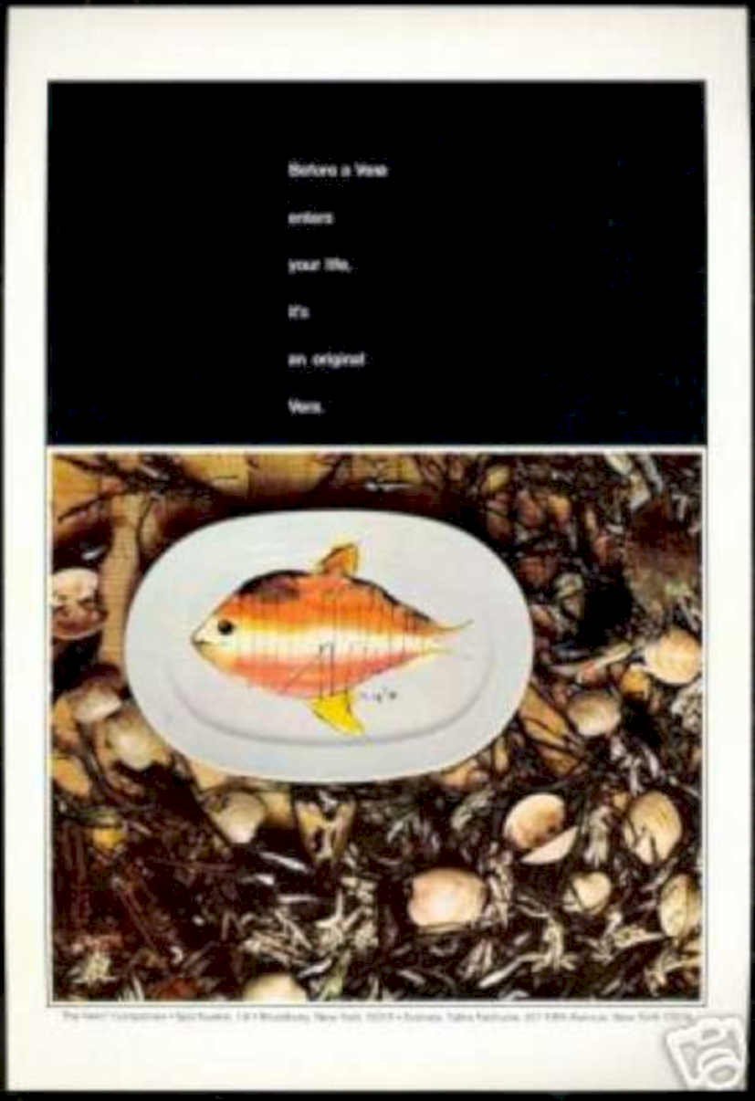 Vers Fish Seashells Vintage Retro Advert Ads A4 Photo Print