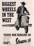 Vespa Scooter West 1950s Vintage Retro Advert Poster