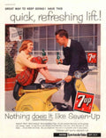 Vespa Seven Up 1950s Vintage Retro Advert Poster
