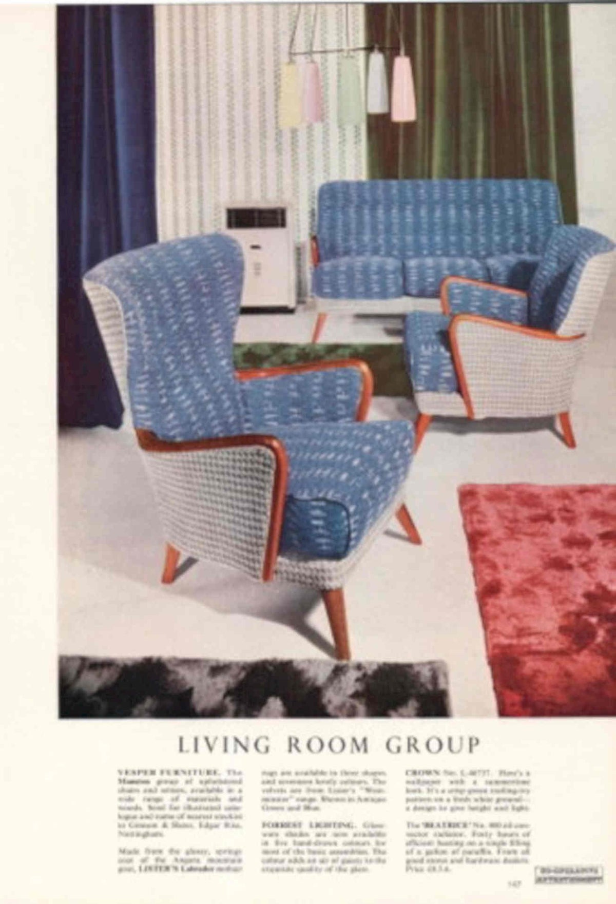 Vesper Furniture Chair 1950s Vintage Retro Advert Poster
