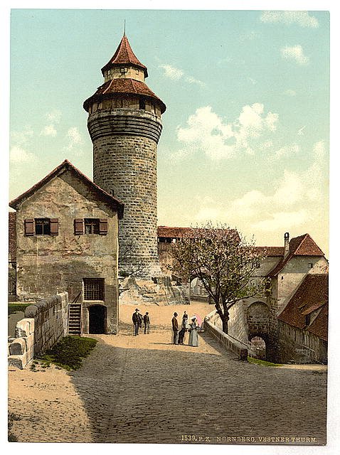 Vestner Tower Nuremberg Bavaria Vintage A4 Photo Print