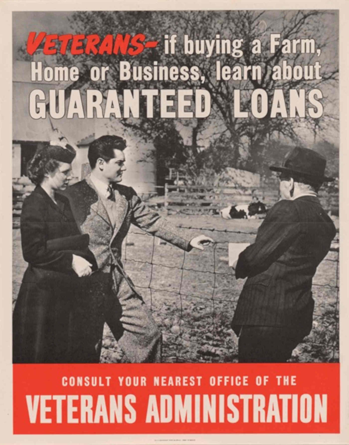 Veterans Farm Loans American World War II Advert Poster