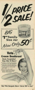 Veto Cream Jar 1950s Vintage Retro Advert Poster