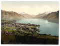 Vevey and Dent du Midi Geneva Lake Vintage A4 Photo Print