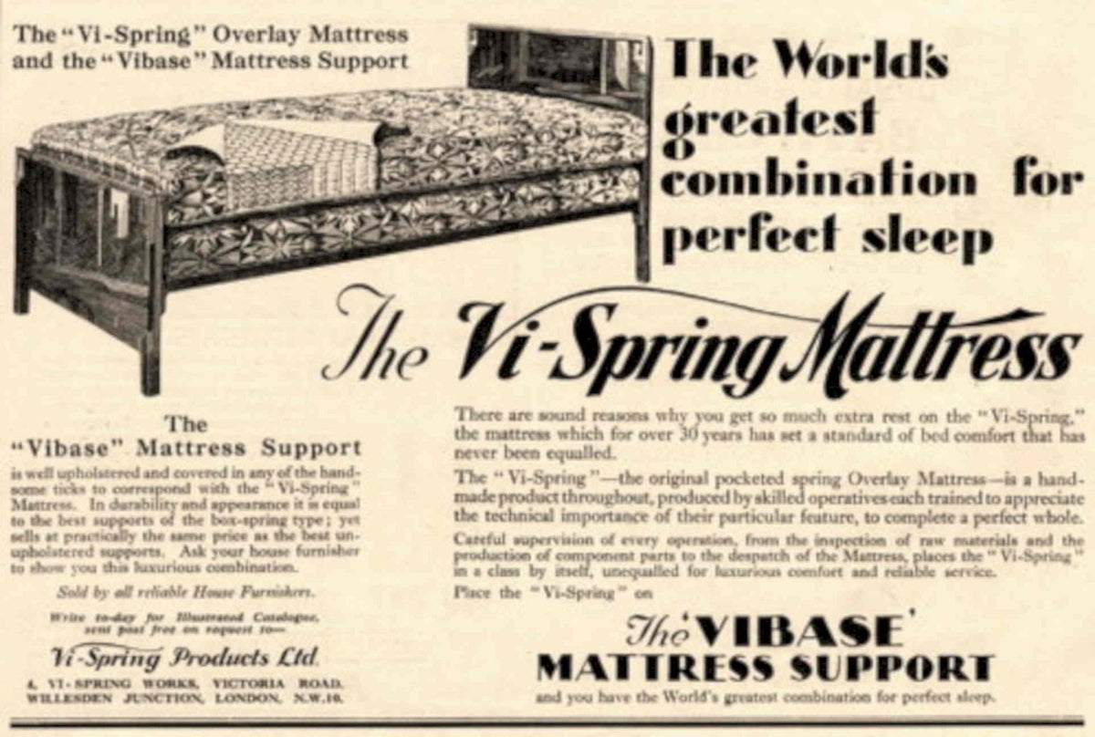 Vi Spring Mattress 1930s Vintage Retro Advert Poster