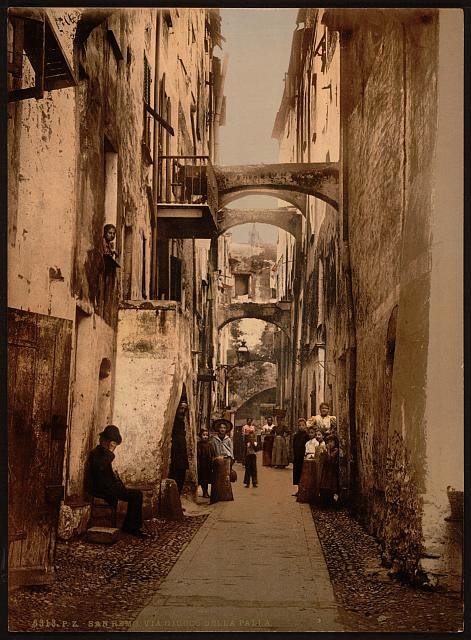 Via Guioco della Palla San Remo Vintage A4 Photo Print