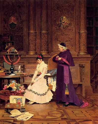 Vibert Jean Georges The Reprimand A4 Photo Print
