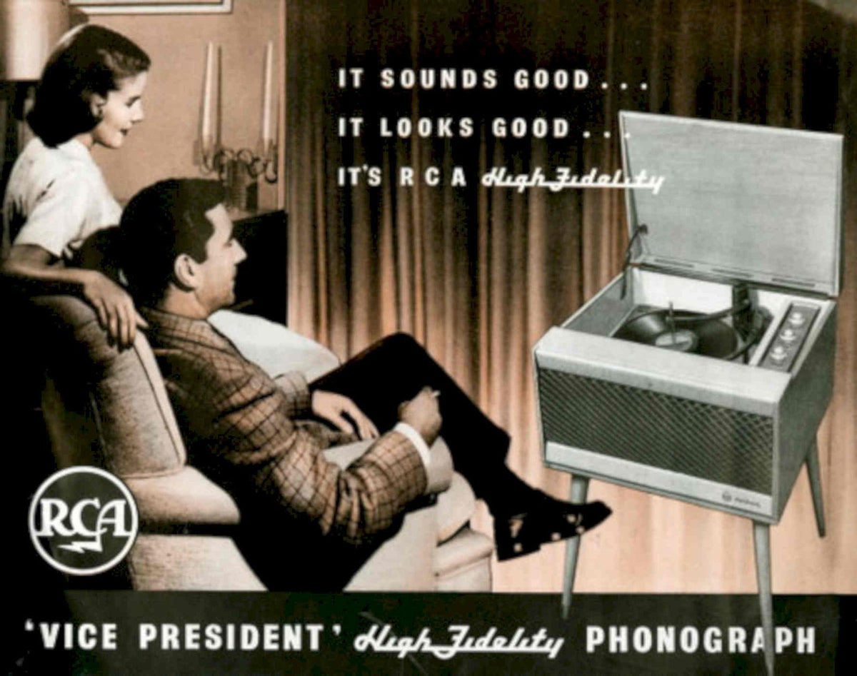 Vice President Phonograph 1950s Vintage Retro Advert Poster
