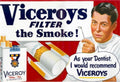 Viceroys Toothbrush Smoke 1950s Vintage Retro Advert Poster
