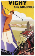 Vichy Golfer Sources Vintage Retro Advert Ads A4 Photo Print