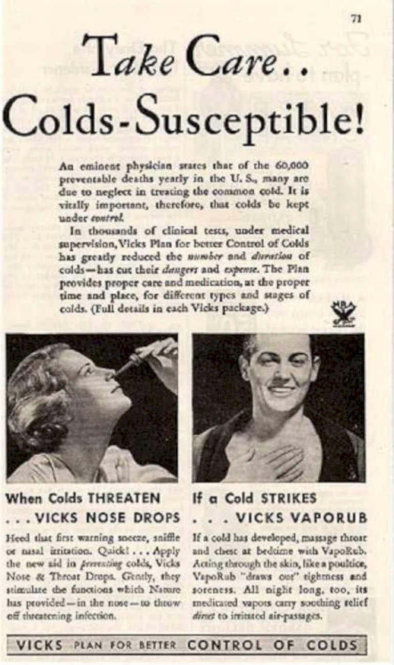 Vicks Colds Control Vintage Retro Advert Ads A4 Photo Print