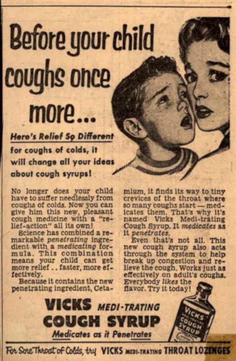 Vicks Cough Syrup Vintage Retro Advert Ads A4 Photo Print
