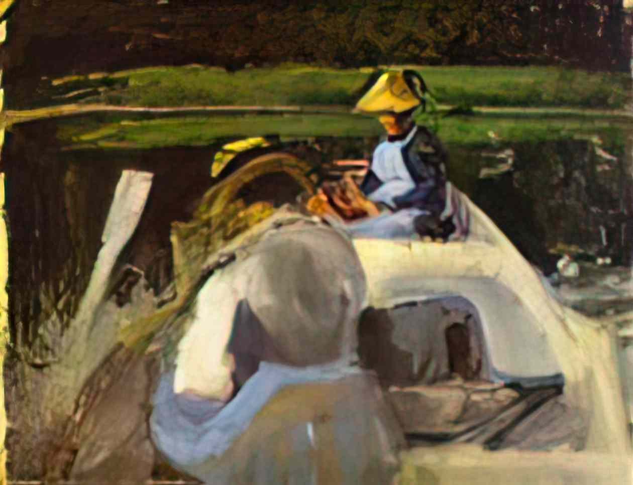 Victor Borisov Musatov in a boat Art A4 Photo Print