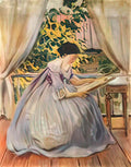 Victor Borisov Musatov lady embroidering 1901 Art A4 Photo Print