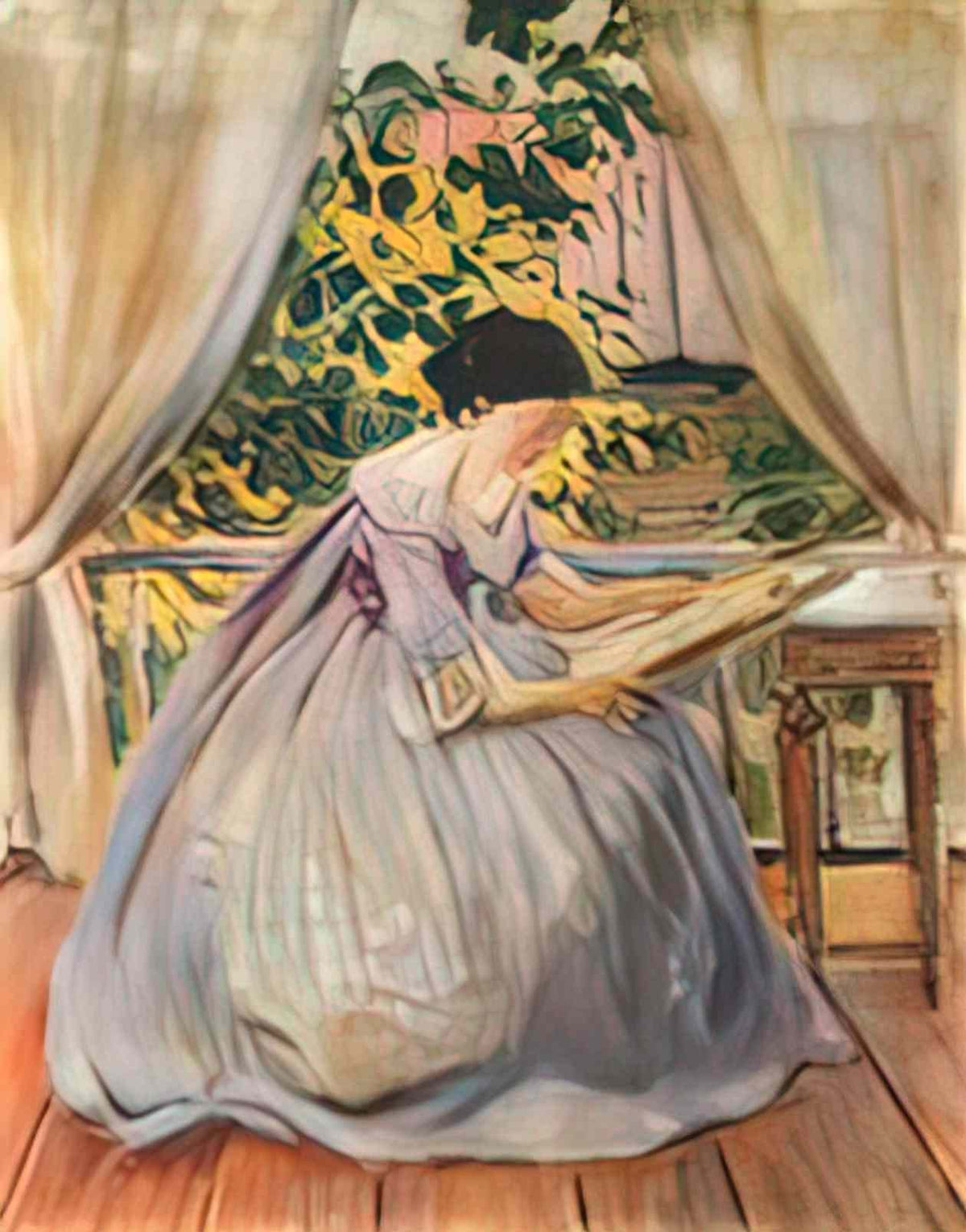 Victor Borisov Musatov lady embroidering 1901 Art A4 Photo Print