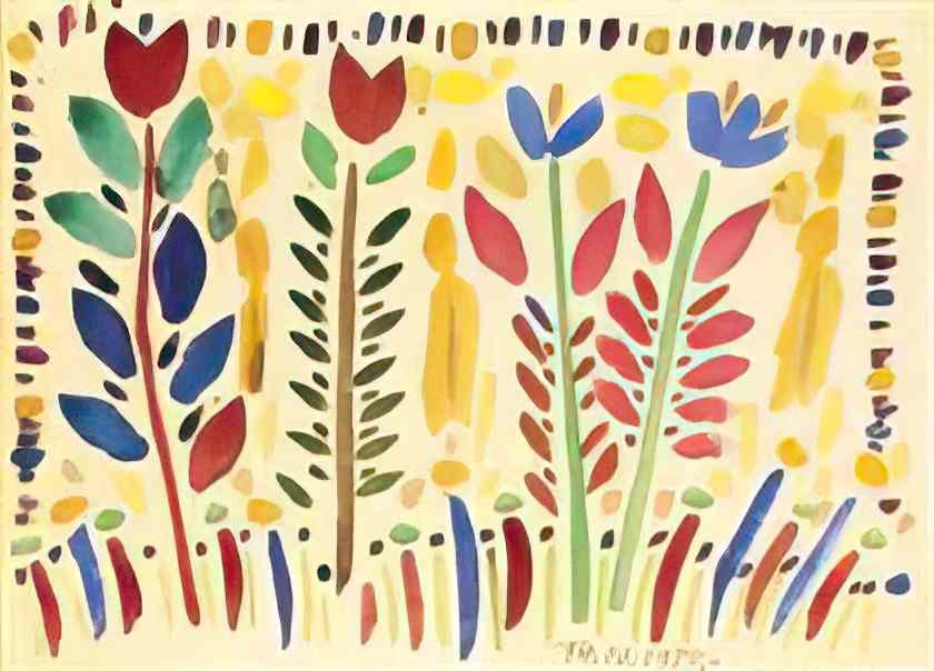 Victor Brauner fleurs 1955 Art A4 Photo Print