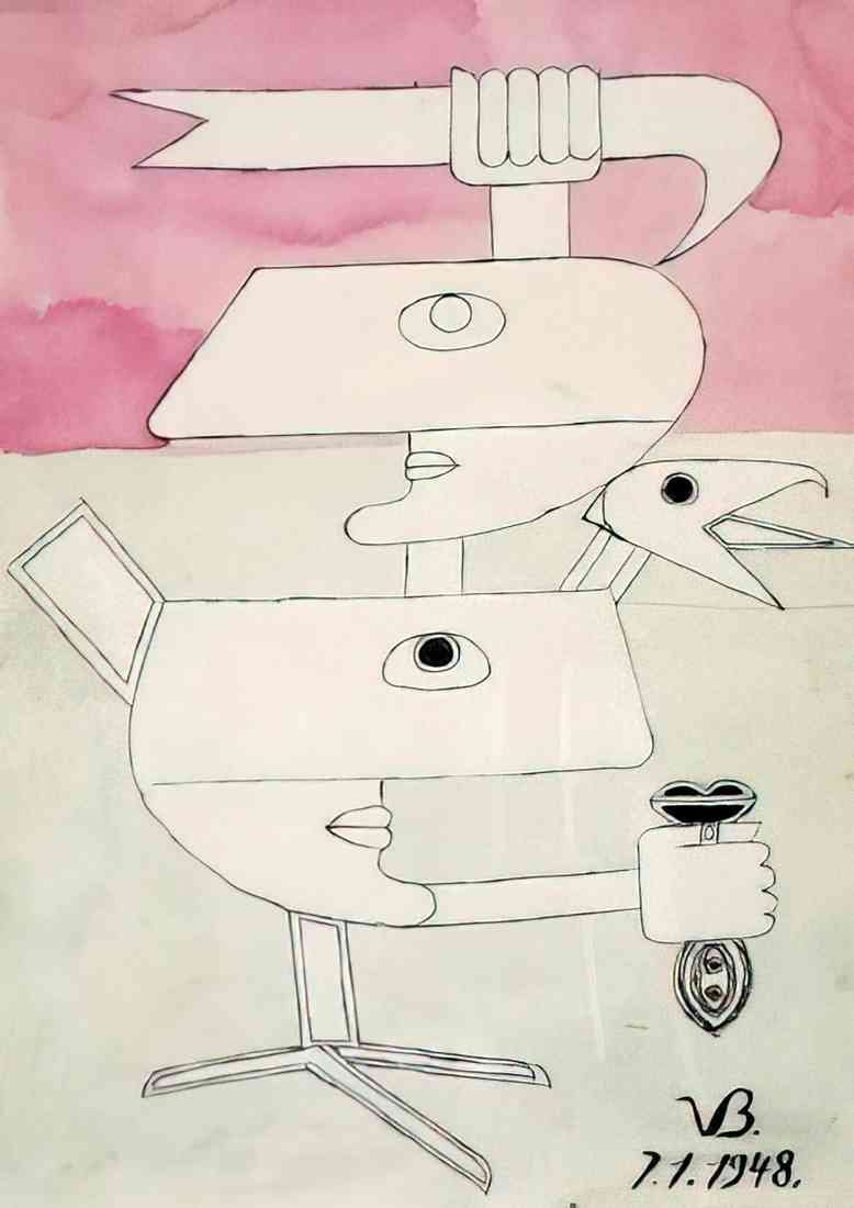 Victor Brauner oiseau fantastique 1959 2 A4 Photo Print