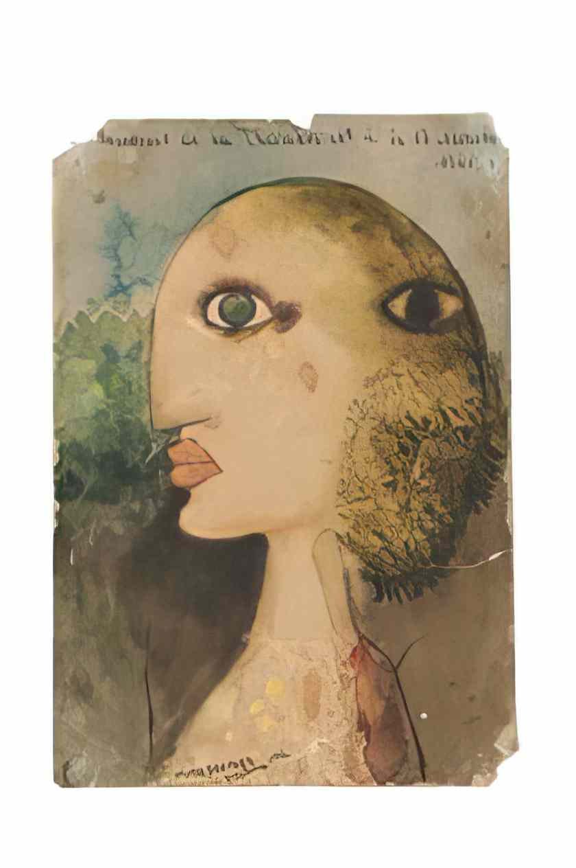 Victor Brauner visage 194 Art A4 Photo Print
